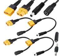 Xiatiaosann Lot de 4 câbles de charge DC5,5 x 2,5mm vers XT60 Connecteur femelle XT60 vers câble adaptateur jack femelle mâle DC5525 pour fer à souder TS100 alimentation du moniteur FPV cordon
