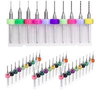 Xiatiaosann Micro Forets Métal PCB Gravure en Carbure de Tungstène 0,1mm-1,0mm Pour PCB Fabrication de Bijoux Gravure CNC, Micro Hélicoïdaux Forets, 40 Pièces