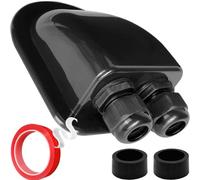 Xiatiaosann passe-toit presse-étoupe solaire pour camping-car panneau, étanche ABS IP68 boîtier d'entrée de câble double, supports de montage de câblage de panneau solaire Noir