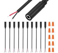 Xiatiaosann Prise femelle 3,5 mm vers fil nu, connecteur jack femelle 1/8" vers extrémité ouverte TS 2 pôles câble audio mono pour casque, casque, écouteurs avec embouts de fil (lot de 10)