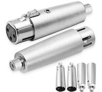 Xiatiaosann RCA Femelle vers XLR 3 Broches Mâle Adaptateur de Prise Femelle Jack Convertisseur Audio Prise Coupleur Connecteur pour Amplificateur Stéréo, Argent, 6 Pcs