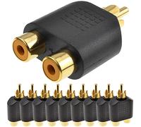 Xiatiaosann RCA Male Vers 2 RCA Femelle Prise Adaptateur Jack RCA Audio Stéréo AV Video Y Splitter RCA, Pour Subwoofer, Autoradio, Amplificateur, TV, Audio Numérique, 10 Pièces