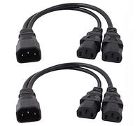 Xiatiaosann UPS Server C14 vers Dual C13 5-13R Y Splitter Adaptateur Câble d'alimentation Cordon 30cm (Lot de 2)