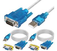 Xiatiaosann USB auf RS232 Seriell Kabel Adapter DB9 9-pin Stecker zu USB 2.0 Typ A mit Chipsatz RS-232 Konverter Kabel Chipsatz, für Windows 10 8 7, 2 Stück