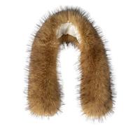 xiatty Col en Fausse Fourrure pour Femme - Garniture de Rechange pour Manteau d'hiver, Parka - Unisexe - comme de la Vraie Fourrure Douce et Moelleuse, Marron, 29.5"/75CM