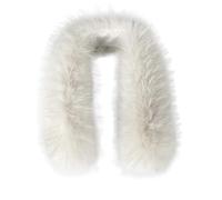 xiatty Col en Fausse Fourrure pour Femme - Garniture de Rechange pour Manteau d'hiver, Parka - Unisexe - comme de la Vraie Fourrure Douce et Moelleuse, Blanc, 25.6"/65CM