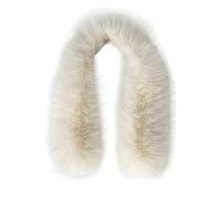 xiatty Col en Fausse Fourrure pour Femme - Garniture de Rechange pour Manteau d'hiver, Parka - Unisexe - comme de la Vraie Fourrure Douce et Moelleuse, Ecru, 29.5"/75CM