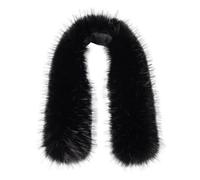 xiatty Col en Fausse Fourrure pour Femme - Garniture de Rechange pour Manteau d'hiver, Parka - Unisexe - comme de la Vraie Fourrure Douce et Moelleuse, Noir, 25.6"/65CM