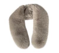 xiatty Écharpe châle en fausse fourrure pour femme pour l'hiver, cache-cou, écharpe enveloppante comme col en fourrure véritable, taille XL, gris, Large