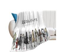 XIAYIMAO Bungo Stray Dogs Anime Couverture de lit polaire en flanelle pour toutes saisons Décoration d'automne 101,6 x 127 cm