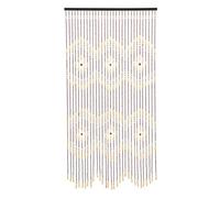 XIAYUHE Rideau de porte en perles, 31 chaînes de perles, fabriqué en bambou et bois, fait à la main, beige, marron, 90 x 175 cm, rideau de porte en bois naturel