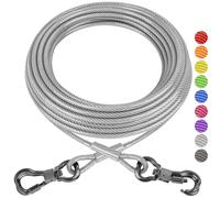 XiaZ Câble d'arrimage pour Chien de 9,1 m, chaînes Robustes pour l'extérieur avec Crochet verrouillable, laisses de Couloir pour Animaux de Compagnie, Laisse pour Chiens de Petite, Moyenne et Grande