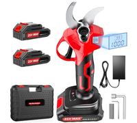 XIAZIR Sécateur électrique sans fil de 35 mm avec moteur brushless, sécateur de jardin avec écran LCD, 2 batteries 21 V 2000 mAh et lame en acier SK5, puissant coupe-branches pour arbres, jardin