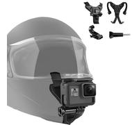 XIBALOM Support Casque de Moto Menton pour GoPro Hero 13/12/11/10/9/8/7/6/5/4, Insta360 Ace Pro/2 X5 X4 X3, DJI OSMO Action 6 5 Pro Action 4/3, Silicone Antidérapant, Action cam Accessoires