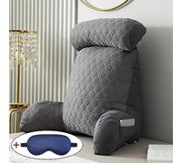 XIBANY Coussin De Lecture de lit,Oreiller de Lecture,Coussin Support Lombaire,Coussin Dossier,Traversin avec Accoudoirs,Ergonomie Coussin Cale Dos Canapé