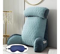 XIBANY Coussin De Lecture de lit,Oreiller de Lecture,Coussin Support Lombaire,Coussin Dossier,Traversin avec Accoudoirs,Ergonomie Coussin Cale Dos Canapé