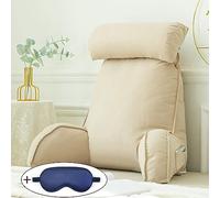 XIBANY Coussin De Lecture de lit,Oreiller de Lecture,Coussin Support Lombaire,Coussin Dossier,Traversin avec Accoudoirs,Ergonomie Coussin Cale Dos Canapé