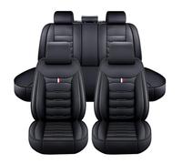 XIBANY Housses de Siège Auto pour Jeep Renegade Desert Hawk(BU)/Frostbite(BU)/Latitude(BU), Ensemble Complet 5 Places, Cuir PU Imperméable, Protection de Siège Respirant Anti-Rayures,A Black