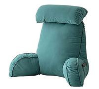 XIBANY Oreiller de Lecture de lit,Coussin Support Lombaire avec Accoudoirs,Confort Et Ergonomie Coussin Cale Dos Canapé,avec Traversin Amovible,pour Lit & Fauteuil & Canape,29.53×15.75×19.69in