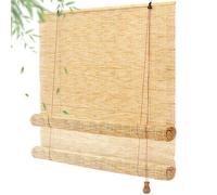 XIBANY Store Bambou Extérieur 40 60 80 90 100 120 140 160 180cm Marron Rideau Enrouleur De Roseau avec Levage Store Enrouleur en Bambou Jalousie Romains pour Terrasse Fenêtre Anti-UV Store Vénitien