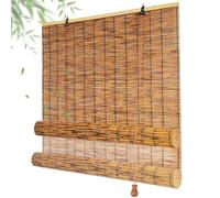 XIBANY Store Bambou Extérieur 40 60 80 90 100 120 140 160 180cm Marron Rideau Enrouleur De Roseau avec Levage Store Enrouleur en Bambou Jalousie Romains pour Terrasse Fenêtre Anti-UV Store Vénitien