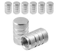 Xibao 8PCS Bouchon Valve Pneu Voiture,Aluminium Capuchon Antipoussière de Roue de Voiture,Bouchons de Valve Universels,Accessoires Auto,Convient aux Voitures,Camions,Motos,SUV et Vélos (Argent)
