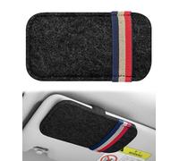 Xibao Porte Lunettes pour Voiture,Support Lunette Voiture,Multifunctional Organisateur Support Lunettes en Feutre avec Clip,Compatible avec la Plupart des Pare-soleils de Voitures (Noir)