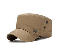 XibeiTrade Casquette de baseball vintage pour cadet militaire avec dessus plat pour sports de plein air, kaki, taille unique-M