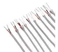 XIBIO Câble tressé blindé de Type K K2x0.4 câble de Compensation de capteur de Haute température isolé par Tresse de Fil de Thermocouple (Color : K2x0.5mm Ordinary, Size : 5 Meter)