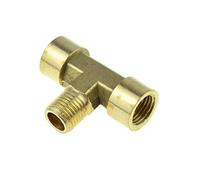 XIBIO Raccord de Tuyau en Laiton coude en T 2 Voies 3 Voies 1/8 1/4 3/8 1/2 3/4 Femelle Filetage mâle cuivre Eau gaz Huile Tube Adaptateur coupleur connecteur (Color : PE-FMF, Size : 3/8")