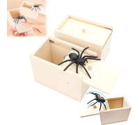 Araignée Dans Une Boîte De Farces,Boîte De Farces D'araignées,Jouet En Bois De Farces D'araignées Pour Adultes,Boîte De Farces D'effroi D'araignées,Boîte De Blagues D'araignées Artificielles (1PCS)