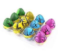 XICHEN® Lot de 12 œufs de dinosaure magiques en pleine croissance pour enfant (rouge, jaune, bleu, vert)