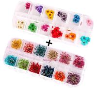 Xichen36 Starry Plus 36 Cinq Fleurs Fleur 3d Avec 3d Nail Stickers Fournitures Fleurs Séchées 2 * * * * * * * * 12 Couleurs (Étoilé Et Cinq Fleurs).[G1022]