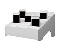 XICHENGSHIDAI Boîte de rangement pour téléphone portable, support de téléphone à 24 compartiments, organisateur de panier et de tampon encreur pour fournitures de bureau et scolaires Blanc