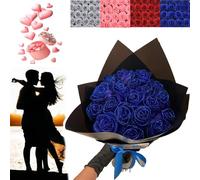 XiChiu Bouquet de roses artificielles à paillettes, bouquet de roses artificielles à paillettes, bouquet de roses artificielles brillantes, cadeau d'amour, bouquet de bricolage cadeau de