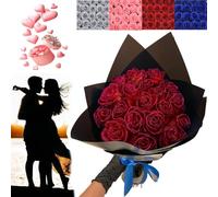 XiChiu Bouquet de Roses Artificielles à Paillettes Brillantes - Cadeau d'Amour et de Bricolage