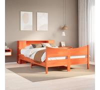Xichuzi Cadre de lit sans Matelas Cire Marron 140x200cm Bois pin Massif,Lit Adulte,Lit À Cadre
