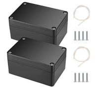 Xiciki 2 Pièces Boîte de Jonction pour Électronique avec 8 Vis,Boite de Derivation Etanche IP65 Electrique Exterieur, Boitier Electronique de Câbe Plastique pour Bricolage Électronique 100x68x50 mm