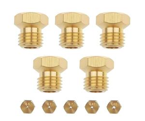 Xiciki 5Pcs Gicleur Gaz Butane Universels, 0.5/0.7/0.87/1.02 Injecteur Gaziniere Gaz Bouteille Kit de Conversion Gicleur Gaz Bouteille, pour Brûleur Cuisinière au Propane et Gaz de Ville