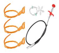 Xiciki 5Pcs Outils de Débouchage de Canalisation à Ressort, Brosse de Furet Deboucheur, Brosse Nettoyage Deboucheur Canalisation, Outil de Débouchage D'évier pour Salle de Bain et Douche
