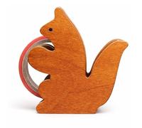 Xiciki Distributeur de ruban adhésif, en bois, pour ruban adhésif de 23 mm, accessoire décoratif pour bureau en forme d'écureuil