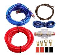 Xiciki Kit de Câblage Amplificateur de Voiture,Cable Subwoofer,10GA Kit de Câblage Amplificateur Haut Parleur Voiture, Câble Alimentation Ampli Voiture 1500W pour La Plupart des Voitures
