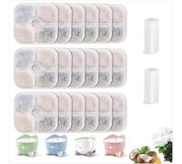 Xiciki Lot de 18 filtres pour fontaine à eau Catit Pixi avec 2 tuyaux, triple système de filtration, filtre de rechange avec résine et charbon actif