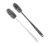 Xiciki Lot de 2 Goupillons en Silicone, 28 cm Long Manche Goupillon Gourde, Brosse Goupillon de Nettoyage en Silicone pour Nettoyer Les Bouteilles, Les Tasses en Verre, Les Thermoses