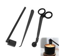 Xiciki Lot de 3 accessoires pour bougies - Noir - Coupe-mèche - Coupe-mèche - Éteignoir à bougie - Extincteur de bougie - Kit essentiel pour les amateurs de bougies
