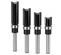Xiciki Lot de 4 Fraises à Copier Bois pour Défonceuse, Tige 6 mm avec Roulements à Billes, Outil de Coupe Professionnel pour Bois, MDF et Panneau de Particules