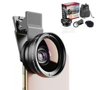 Xiciki Objectif universel 2 en 1 pour téléphone portable - Objectif grand angle 0,45 x 140 ° + objectif macro 12,5 x - Pour iPhone, Samsung et la plupart des smartphones Android