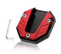 Xiciki Support Universel Béquille Moto, Support Extension de Béquille Latérale de Moto, Plaque d'Extension de Béquille pour Moto, Prolongateur de Béquille Moto en Alliage D'Aluminium CNC - Rouge