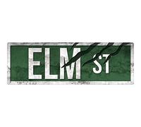 Xiddxu Grindstore Elm Street - Plaque en étain vintage - Décoration murale - Pour maison, bar, garage, cave, art rustique de qualité supérieure - 15,2 x 40,6 cm