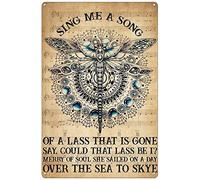 Xiddxu Libellule Sing Me A Song - Décoration murale rétro en étain - Publicité vintage - Plaque en métal - Pour ferme, café, rue, jardin, porte de garage - 20,3 x 30,5 cm